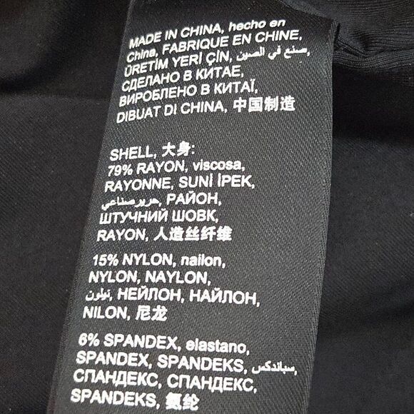 Bebe Vtg Y2K Black Mini Dress S Plunge Neck Sheer Sleeve Rhinestones Open Back - Picture 12 of 14